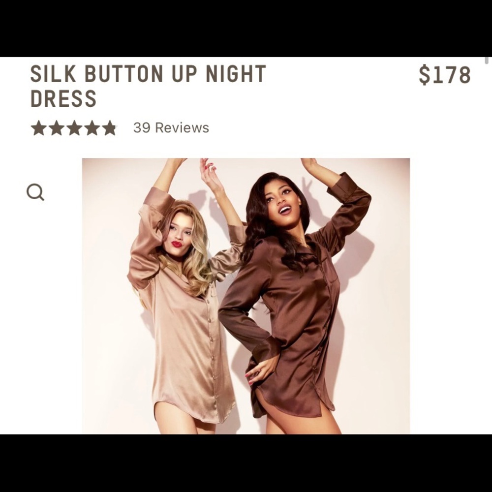SILK BUTTON UP NIGHT DRESS NEW WITH TAGS